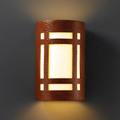 Craftsman/Mission Ambiance Large Craftsman Window Wall Sconce - Justice Design CER-7495-HMCP