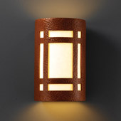 Craftsman/Mission Ambiance Large Craftsman Window Outdoor Wall Sconce - Justice Design CER-7495W-HMCP