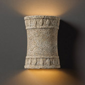 Traditional Tuscan Garden Hourglass Cylinder Indoor Wall Sconce - Justice Design CER-7900-TRAM