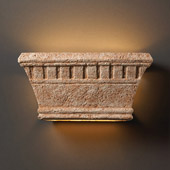 Traditional Tuscan Garden Wide Rectangle Exterior Wall Sconce - Justice Design Group CER-7915W