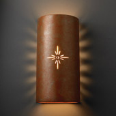 Casual Sun Dagger Really Big Cylinder Wall Sconce - Justice Design CER-9025-PATR-SUNB