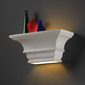 Traditional Ambiance Rectangular Concave Wall Sconce With Glass Shelf - Justice Design CER-9825-CRK