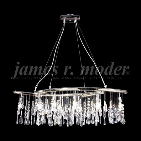 James Moder 94162S22 Crystal Broadway Bar Adjustable Linear Chandelier