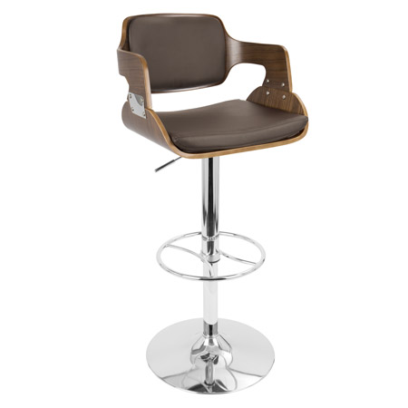 LumiSource BS-JY-FR WAL+BN Fiore Barstool
