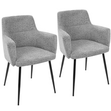 LumiSource CH-ANDRW BK+GY2 Andrew Dining Chairs (Set of 2)