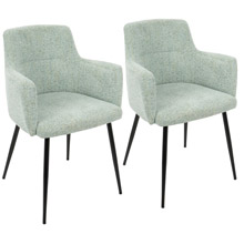 LumiSource CH-ANDRW BKLGN2 Andrew Dining Chairs (Set of 2)