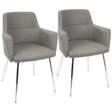 LumiSource CH-ANDRW GY2 Andrew Dining Chairs (Set of 2)