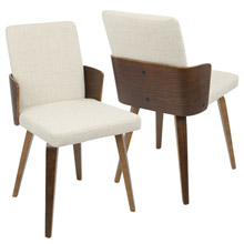LumiSource CH-CRML WL+CR2 Carmella Dining Chairs (Set of 2)