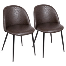 LumiSource CH-LUNA BK+BN2 Luna Chairs (Set of 2)