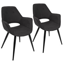 LumiSource CH-MSTNG BK2 Mustang Chairs (Set of 2)