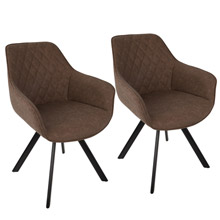 LumiSource CH-OUTLW BK+BN2 Outlaw Chairs (Set of 2)
