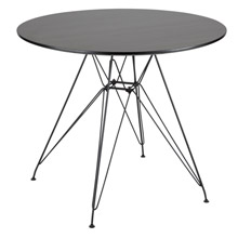 LumiSource DT-AVRYRD BK+WL Avery Round Dining Table