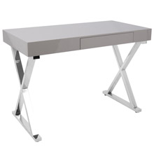 LumiSource OFD-TM-LSTR GY Luster Office Desk