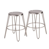 Industrial Avery Metal Counter Stools (Set of 2) - LumiSource B24-AVRMTL SS2