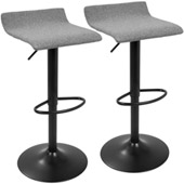 Contemporary Ale XL Barstools (Set of 2) - LumiSource BS-ALEXL BK+GY2