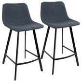 Outlaw Counter Stools (Set of 2) - LumiSource CS-OUTLW BK+BU2