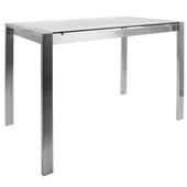 Contemporary Fuji Counter Height Table - LumiSource CT-FUJI SS+GLS