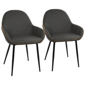 Clubhouse Dining Chairs (Set of 2) - LumiSource DC-CLB BK+GY2