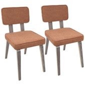 Mid-Century Modern styling Nunzio Dining Chairs (Set of 2) - LumiSource DC-NNZ LGY+O2