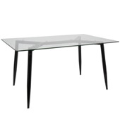Mid-Century Modern styling Clara Dining Table - LumiSource DT-CLRA BK+CL