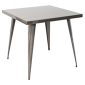 Industrial Austin Metal Dining Table - LumiSource DT-TW-AU3232 SV