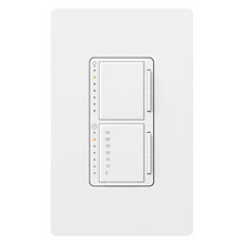 Lutron MA-L3T251-WH Maestro 120V Single Pole Incandescent Dual 300W Dimmer and 2.5A Timer