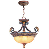 Traditional Villa Verona Semi-Flush Ceiling Fixture / Inverted Pendant - Livex Lighting 8565-63