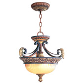 Traditional Villa Verona Semi-Flush Ceiling Fixture / Inverted Pendant - Livex Lighting 8577-63