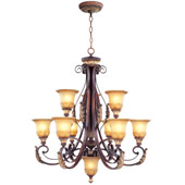 Traditional Villa Verona Nine Light Chandelier - Livex Lighting 8579-63