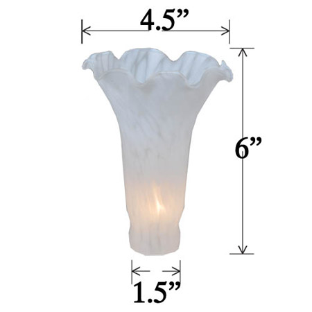 Meyda 10171 Favrile Large White Lily Lamp Shade