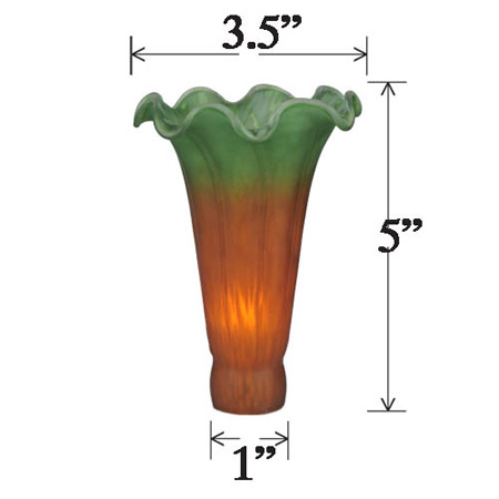 Meyda 10174 Favrile Small Amber/Green Lily Lamp Shade