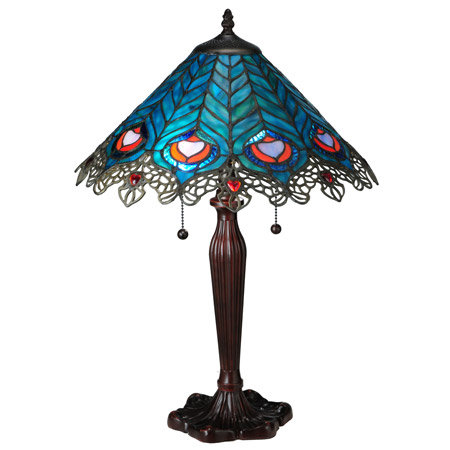 Meyda 138775 Peacock Feather Lace Table Lamp