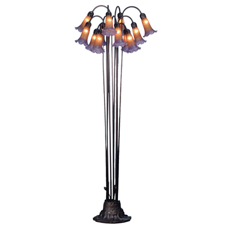 Meyda 15946 Pond Lily Amber/Purple Floor Lamp