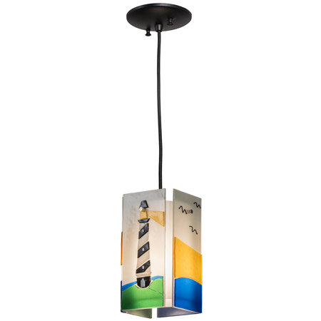 Meyda 164112 Metro Fusion 7"W Lighthouse Quadrato Mini Pendant