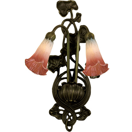 Meyda 17616 Pond Lily Pink/White Wall Sconce