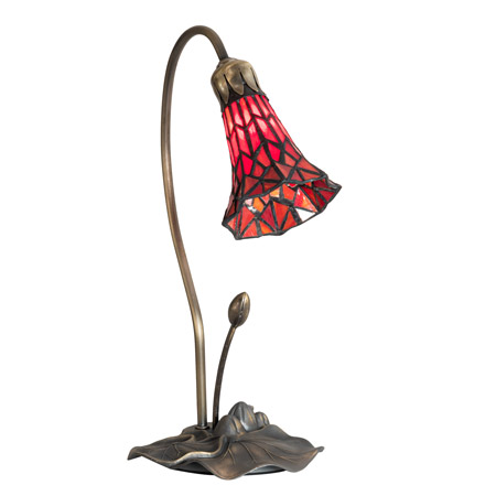 Meyda 188683 Pond Lily 16" High Red Accent Lamp