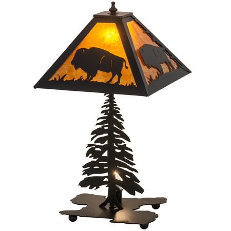 Meyda 214532 Buffalo 21" High W/Lighted Base Table Lamp