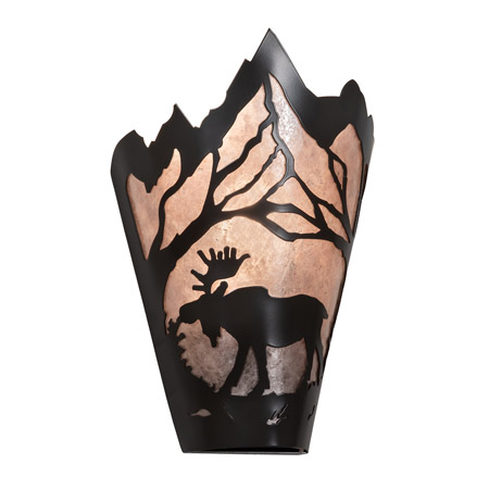 Meyda 217008 Moose at Dawn 8" Wide Left Wall Sconce