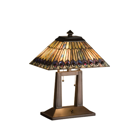 Meyda 26300 Tiffany Jeweled Peacock Desk Lamp