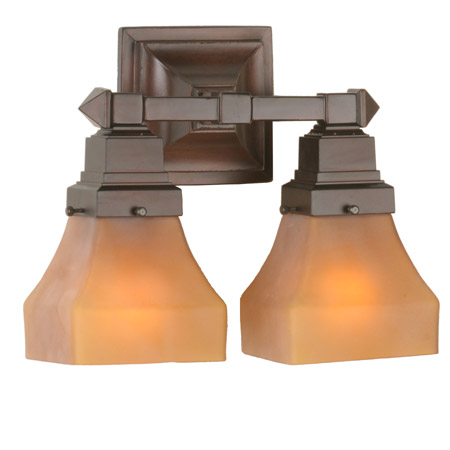 Meyda 50361 Bungalow Frosted Amber Wall Sconce