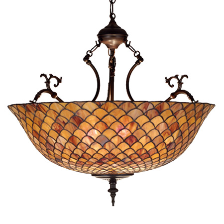Meyda 67381 Tiffany Fishscale Inverted Hanging Lamp