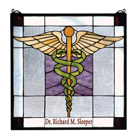 Meyda 79885 Tiffany Personalized Medical Stained Glass Window