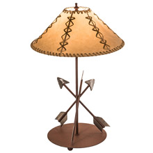 Meyda 109374 Arrowhead 23" High Faux Leather Shade Table Lamp