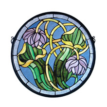 Meyda 11093 Tiffany Pitcher Plant Medallion Stained Glass Window