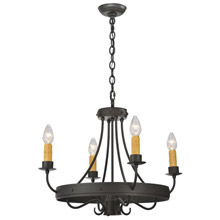 Meyda 112633 Franciscan Four Light With DownLight Chandelier