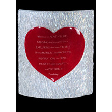 Meyda 114106 Personalized Heart Fused Glass Tabletop Panel
