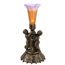 Meyda 11500 Pond Lily Cherub Amber/Purple Accent Lamp