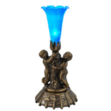 Meyda 11533 Pond Lily Cherub Blue Accent Lamp