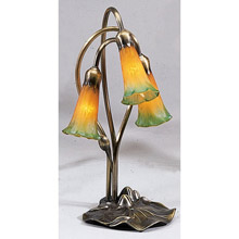 Meyda 13595 Pond Lily Amber/Green Accent Lamp