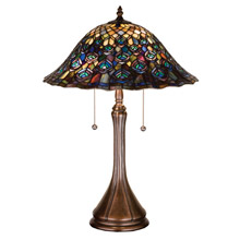 Meyda 14574 Tiffany Peacock Feather Table Lamp